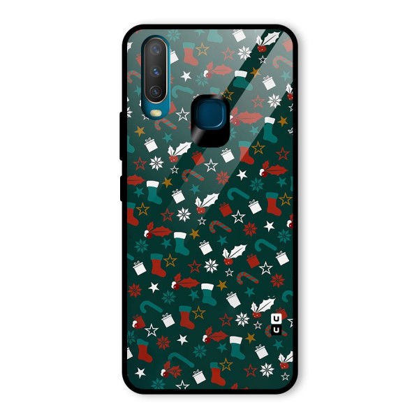 Christmas Pattern Design Glass Back Case for Vivo Y12