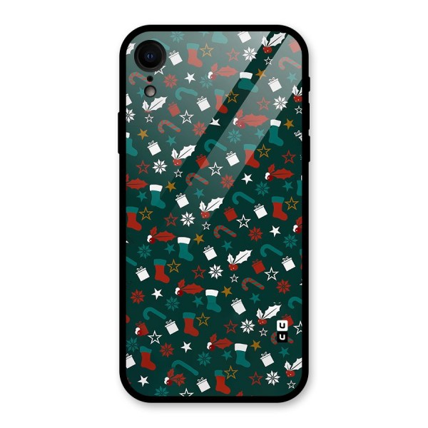 Christmas Pattern Design Glass Back Case for XR