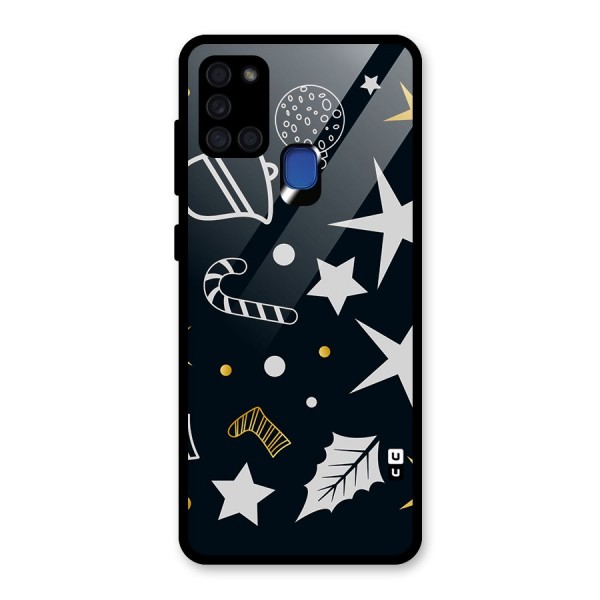 Christmas Special Pattern Glass Back Case for Galaxy A21s