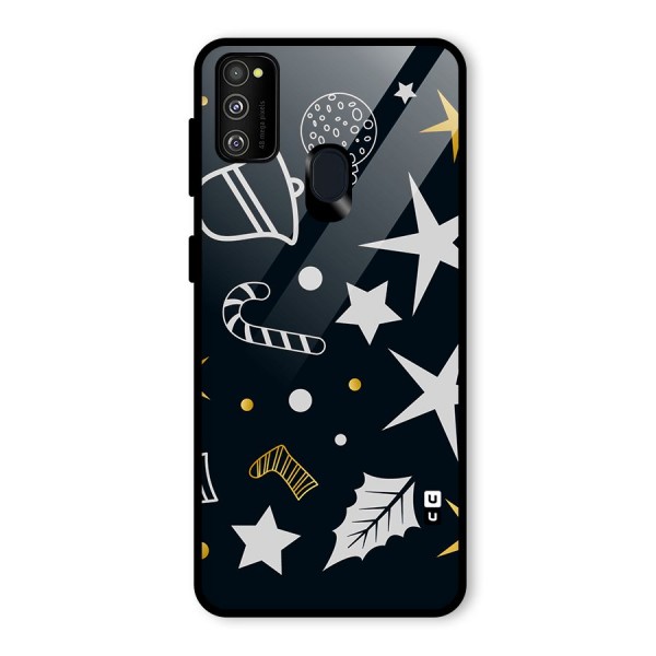 Christmas Special Pattern Glass Back Case for Galaxy M21