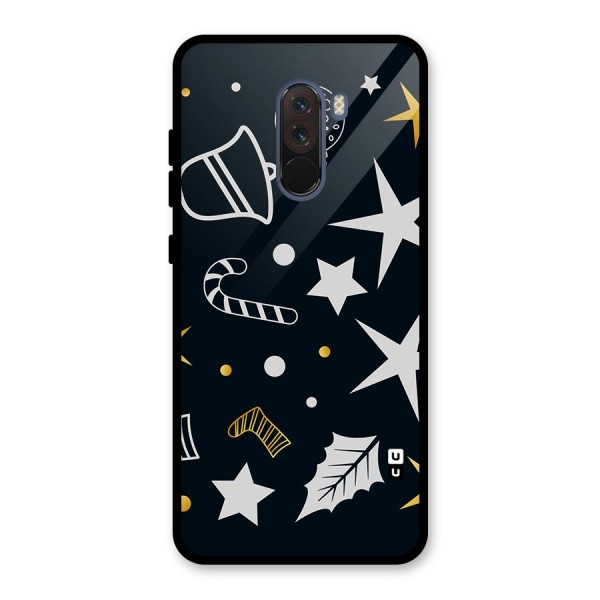 Christmas Special Pattern Glass Back Case for Poco F1