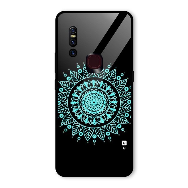 Circles Pattern Art Glass Back Case for Vivo V15