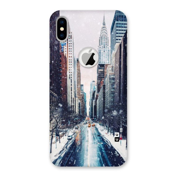 City Snow Back Case for iPhone XS Logo Cut