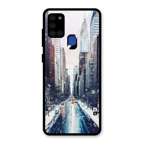 City Snow Glass Back Case for Galaxy A21s