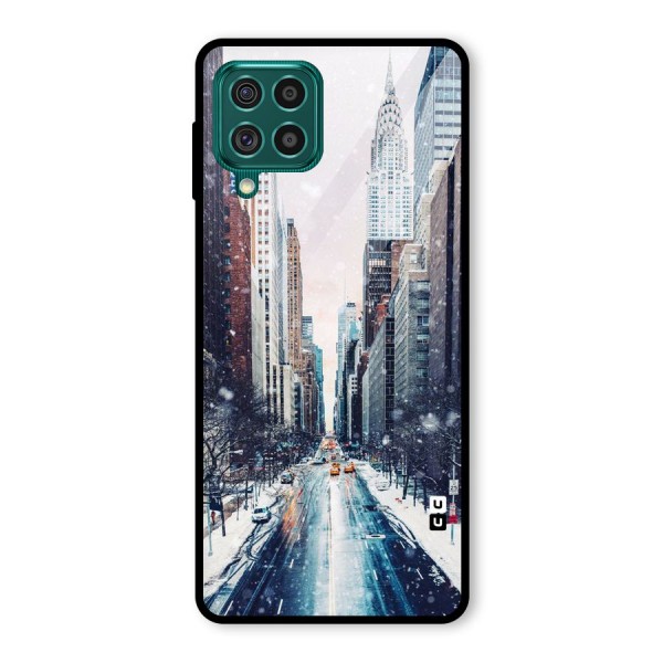 City Snow Glass Back Case for Galaxy F62