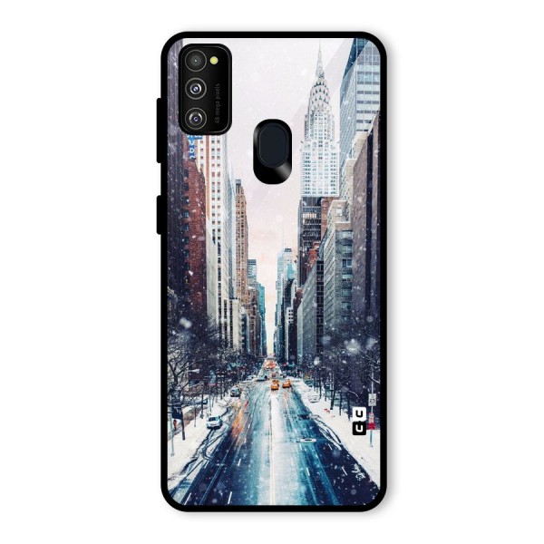 City Snow Glass Back Case for Galaxy M21