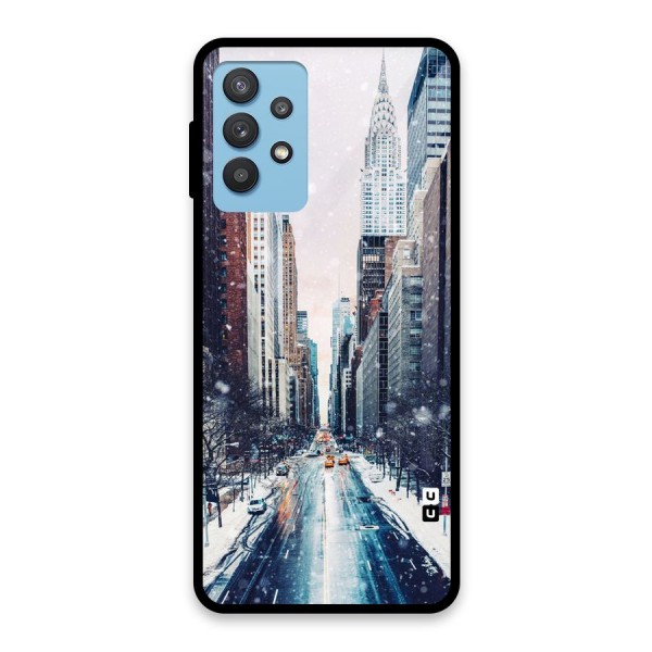 City Snow Glass Back Case for Galaxy M32 5G