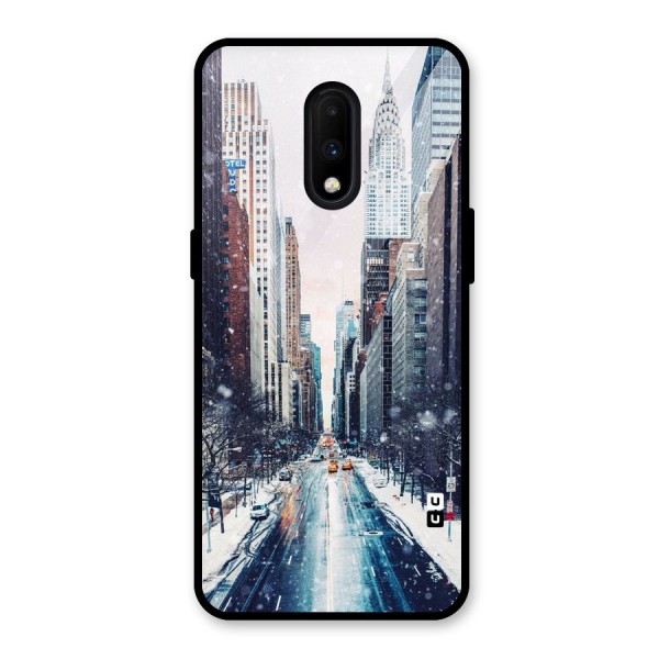 City Snow Glass Back Case for OnePlus 7