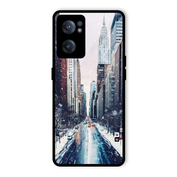City Snow Glass Back Case for OnePlus Nord CE 2 5G