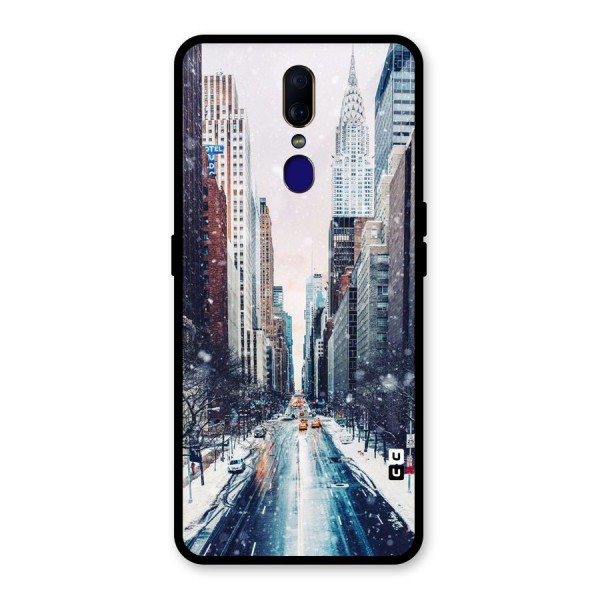 City Snow Glass Back Case for Oppo F11