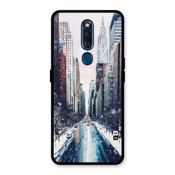 City Snow Glass Back Case for Oppo F11 Pro