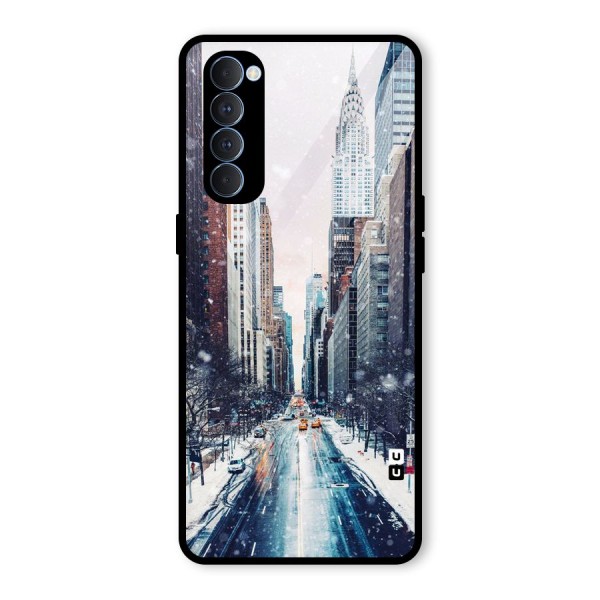 City Snow Glass Back Case for Oppo Reno4 Pro