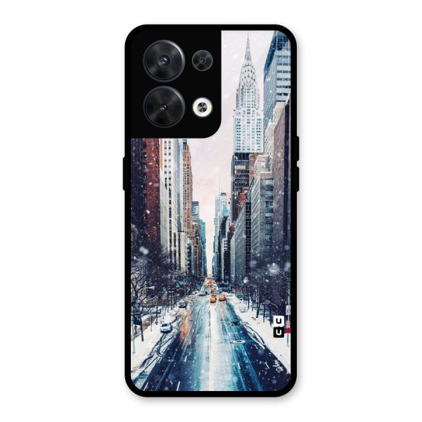 City Snow Glass Back Case for Oppo Reno8 5G