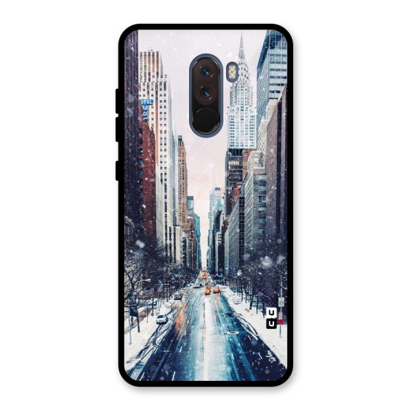 City Snow Glass Back Case for Poco F1