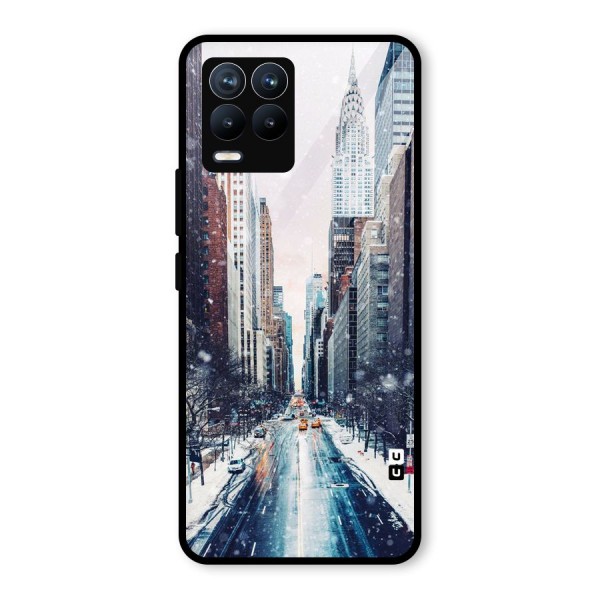 City Snow Glass Back Case for Realme 8 Pro