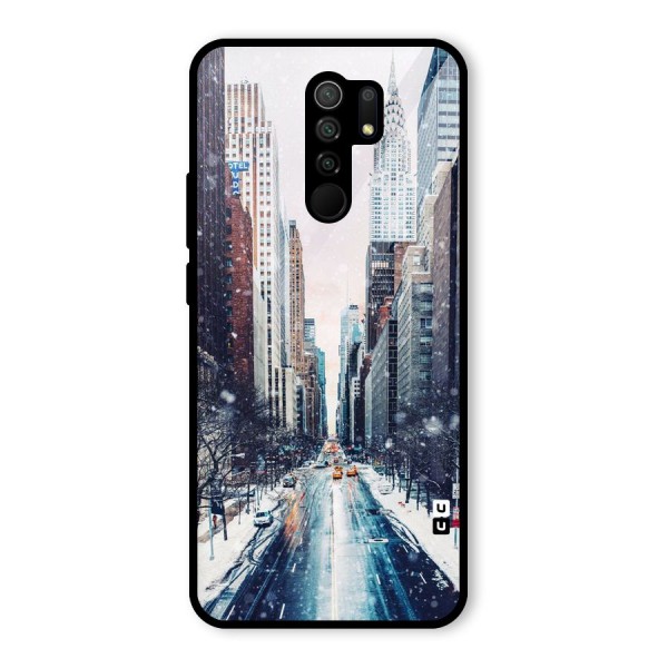 City Snow Glass Back Case for Redmi 9 Prime