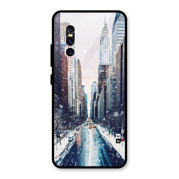 City Snow Glass Back Case for Vivo V15 Pro