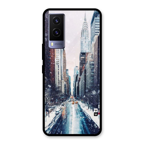 City Snow Glass Back Case for Vivo V21e 5G