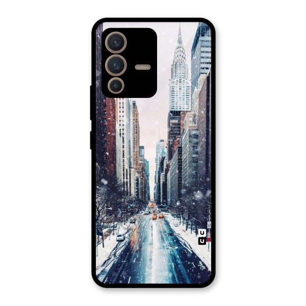 City Snow Glass Back Case for Vivo V23 5G