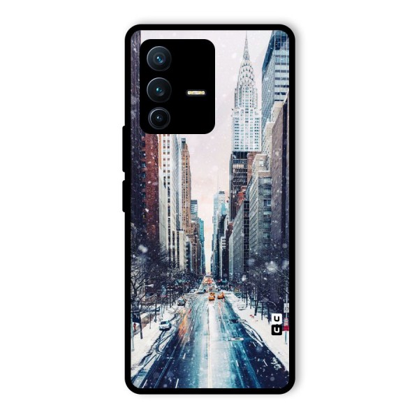 City Snow Glass Back Case for Vivo V23 Pro