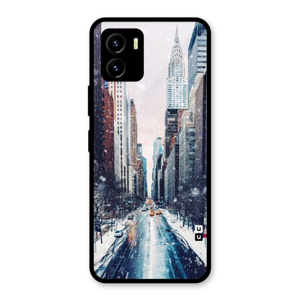 City Snow Glass Back Case for Vivo Y15s