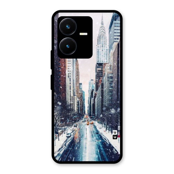 City Snow Glass Back Case for Vivo Y22