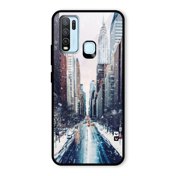 City Snow Glass Back Case for Vivo Y30