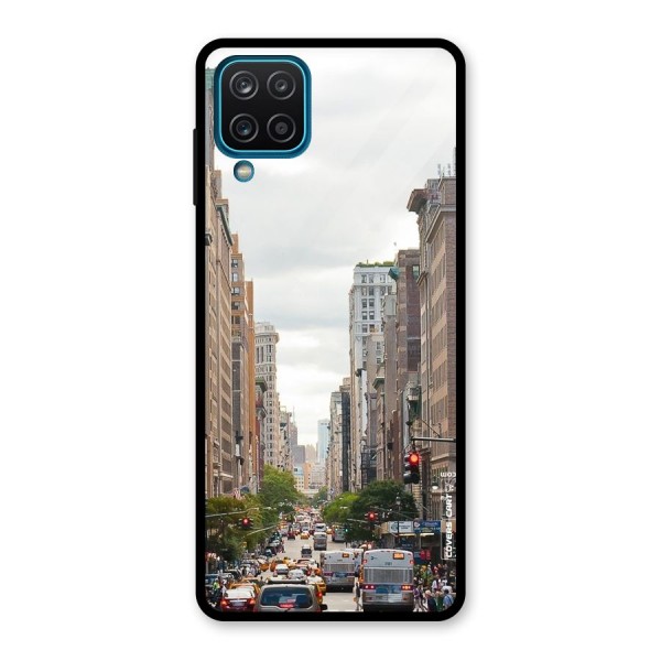 City Street View Glass Back Case for Galaxy A12