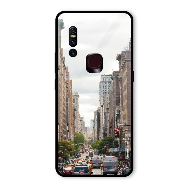 City Street View Glass Back Case for Vivo V15