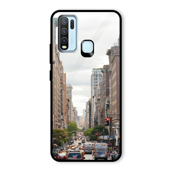 City Street View Glass Back Case for Vivo Y30