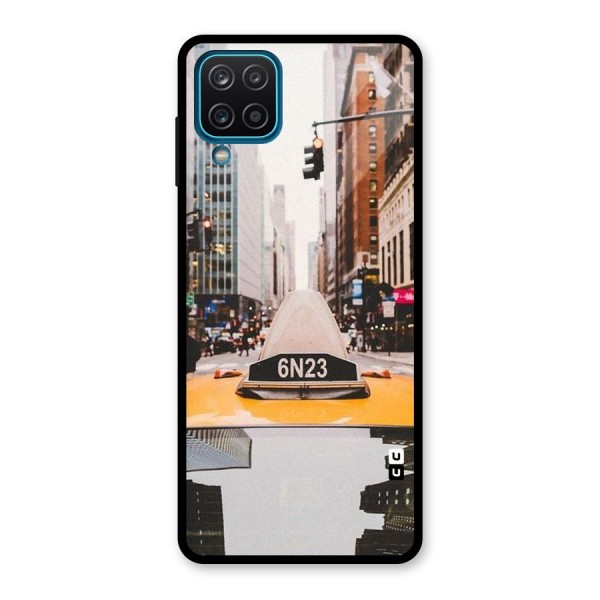 City Taxi Glass Back Case for Galaxy A12