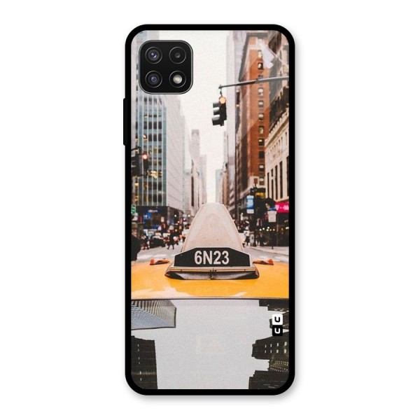 City Taxi Glass Back Case for Galaxy A22 5G