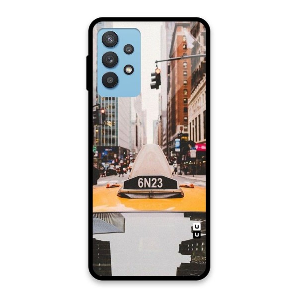 City Taxi Glass Back Case for Galaxy M32 5G