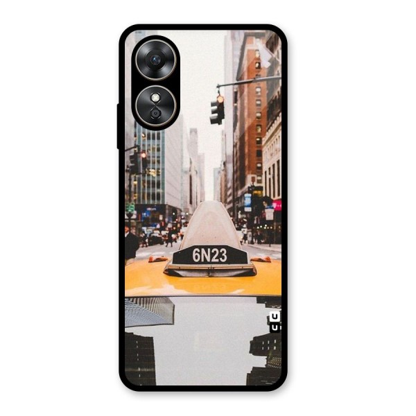 City Taxi Glass Back Case for Oppo A17