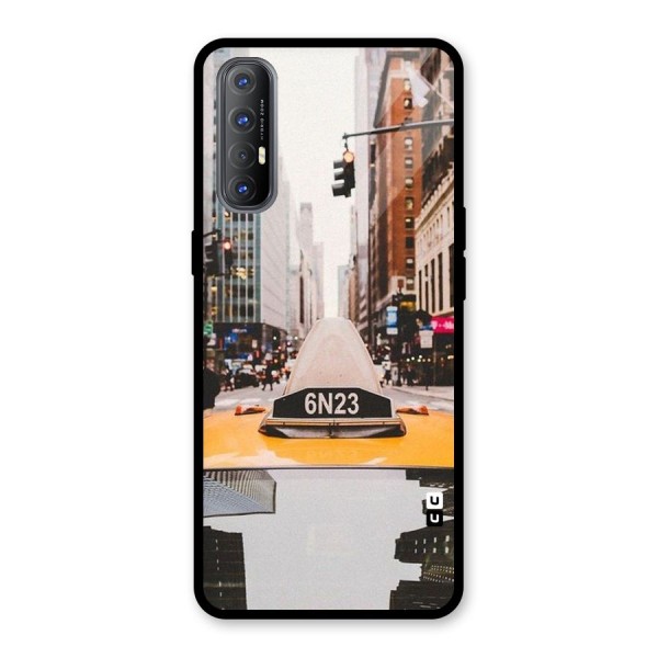 City Taxi Glass Back Case for Oppo Reno3 Pro