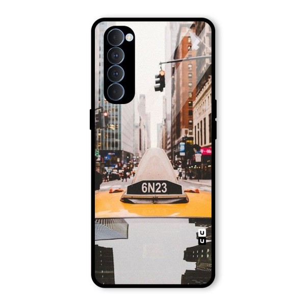 City Taxi Glass Back Case for Oppo Reno4 Pro