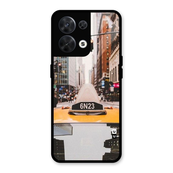 City Taxi Glass Back Case for Oppo Reno8 5G