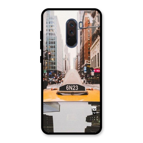 City Taxi Glass Back Case for Poco F1