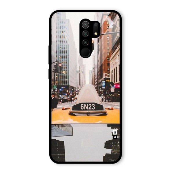 City Taxi Glass Back Case for Redmi 9 Prime