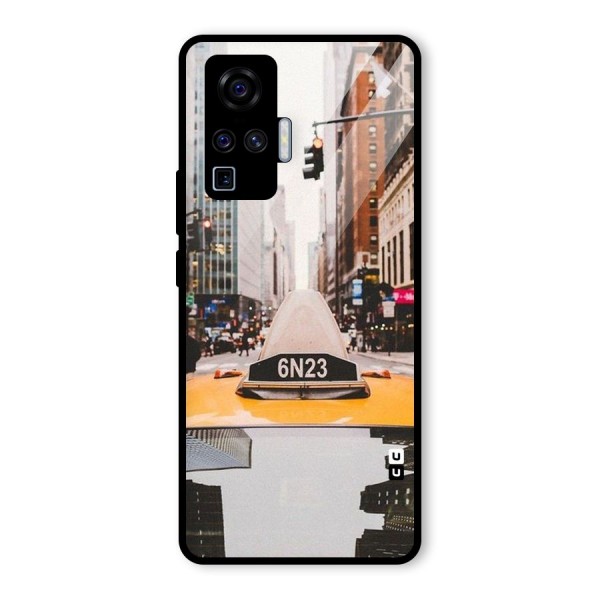 City Taxi Glass Back Case for Vivo X50 Pro