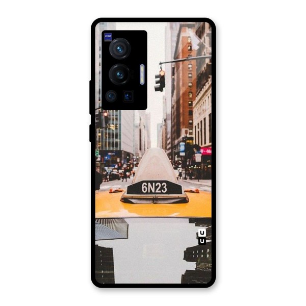 City Taxi Glass Back Case for Vivo X70 Pro