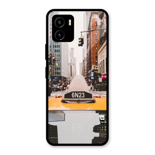 City Taxi Glass Back Case for Vivo Y15s