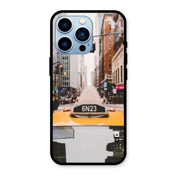 City Taxi Glass Back Case for iPhone 13 Pro