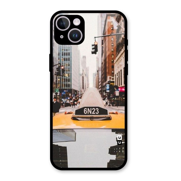 City Taxi Glass Back Case for iPhone 14 Plus