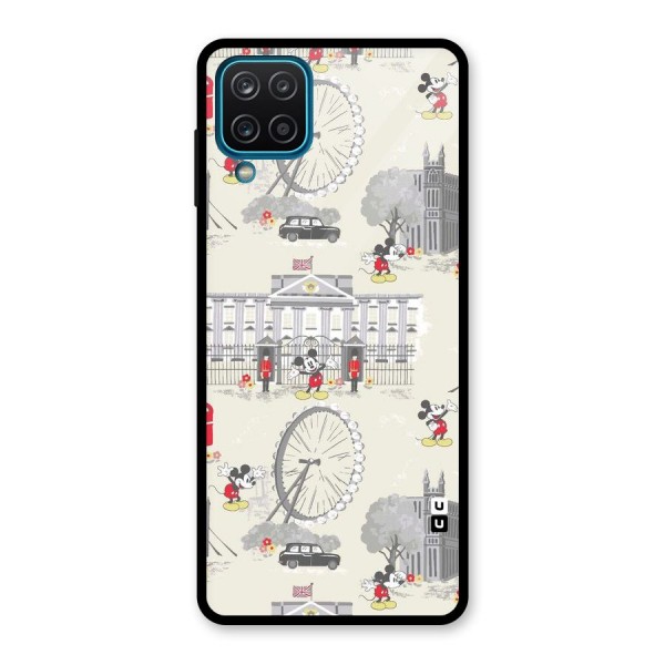 City Tour Pattern Glass Back Case for Galaxy A12