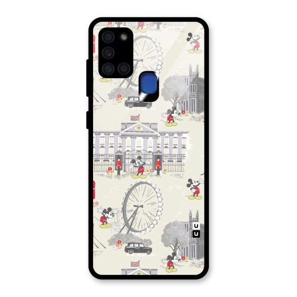 City Tour Pattern Glass Back Case for Galaxy A21s