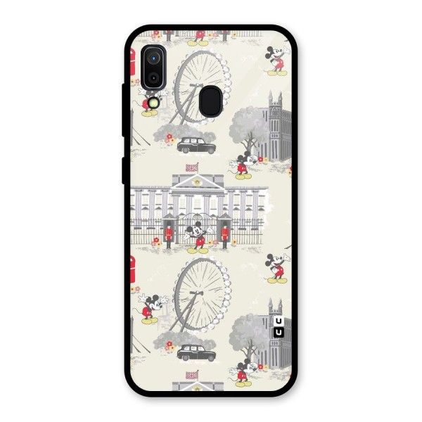 City Tour Pattern Glass Back Case for Galaxy A30