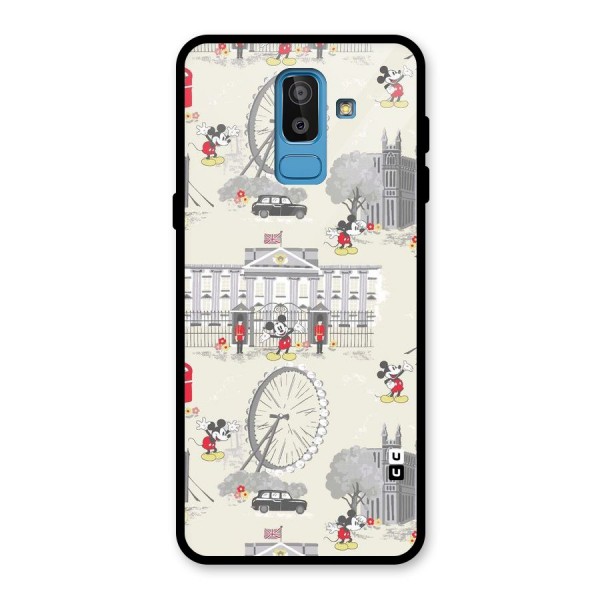 City Tour Pattern Glass Back Case for Galaxy J8