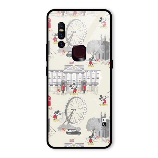 City Tour Pattern Glass Back Case for Vivo V15