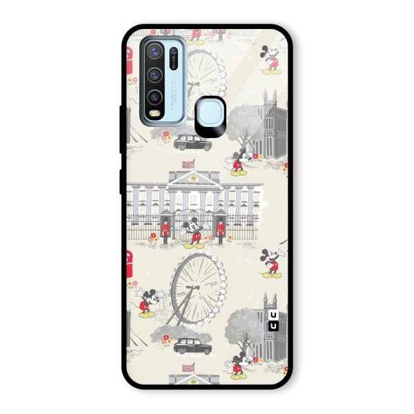 City Tour Pattern Glass Back Case for Vivo Y30